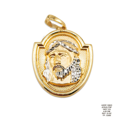 14KT Yellow Gold Jesus Pendant 4.83GM – Elegant Religious Gold Pendant
