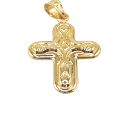 14KT Yellow Gold Designer Cross Pendant 1.57GM – Elegant Religious Gold Pendant