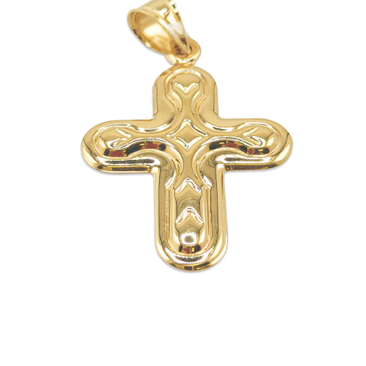 14KT Yellow Gold Designer Cross Pendant 1.57GM – Elegant Religious Gold Pendant