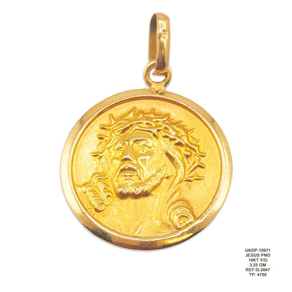 18KT Yellow Gold Jesus Pendant 3.25GM – Elegant Religious Gold Pendant