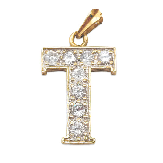 9KT Yellow Gold Letter T Pendant 1.86GM – Elegant Initial T Gold Pendant