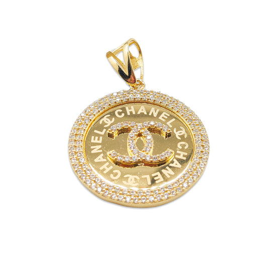 14KT Yellow Gold Round Shape Designer Pendant 5.03GM – Elegant Chanel Style Gold Pendant