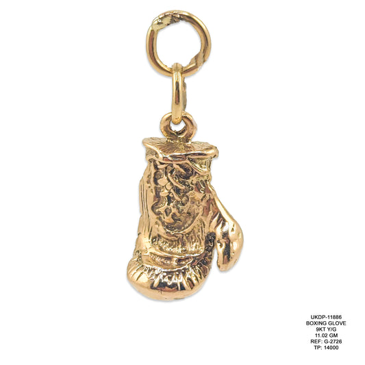 9KT Yellow Gold Boxing Glove Pendant 11.02GM – Premium Sports Gold Pendant