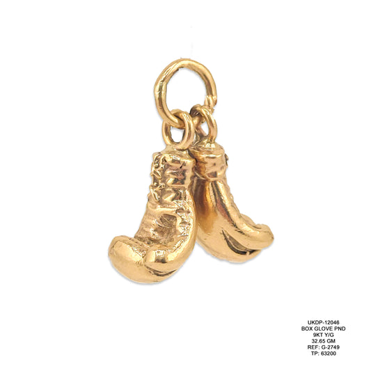 9KT Yellow Gold Boxing Glove Pendant 32.65GM – Premium Heavy Gold Boxing Glove Pendant