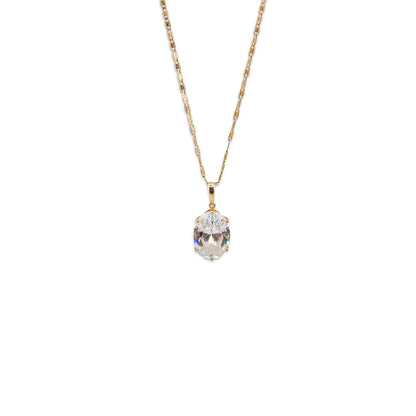14KT Yellow Gold Oval CZ Pendant 5.43GM – Elegant Cubic Zirconia Gold Pendant