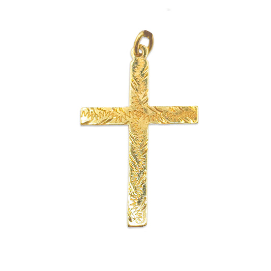 18KT Yellow Gold Designer Cross Pendant 1.19GM – Elegant Religious Gold Pendant