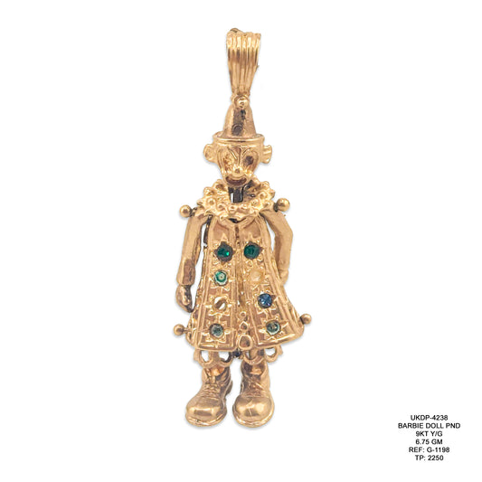 9KT Yellow Gold Barbie Doll Pendant 6.75GM – Designer Gold Doll Pendant