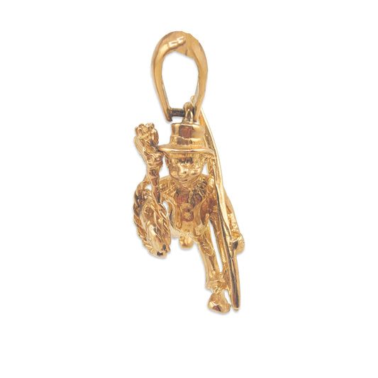 9KT Yellow Gold Chimney Sweep Pendant 13.10GM – Premium Designer Gold Lucky Charm Pendant
