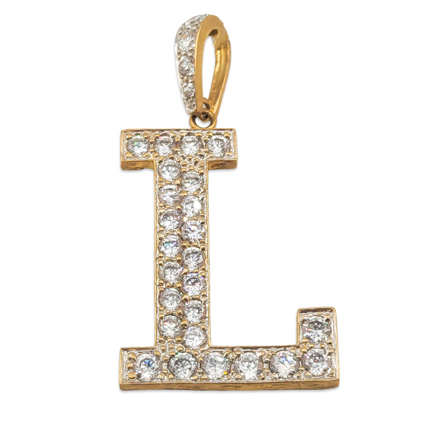 9KT Yellow Gold Large L Initial Pendant 17.22GM – Premium Letter L Gold Pendant