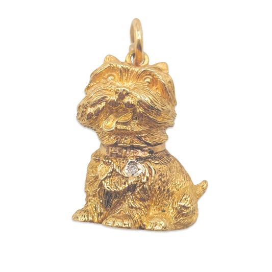 9KT Yellow Gold Cat Shape Pendant 4.48GM – Elegant Cat Design Gold Pendant for Cat Lovers