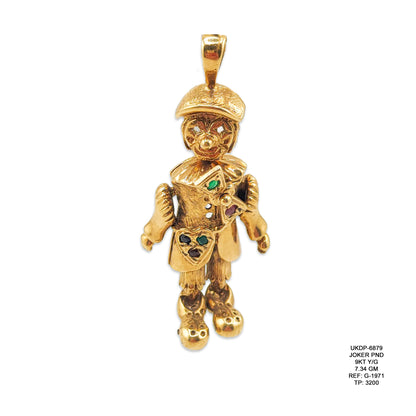 9KT Yellow Gold Joker Pendant 7.34GM – Designer Joker Gold Pendant