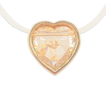 14KT Yellow Gold Heart Shape CZ Pendant 2.00GM – Elegant Heart Cubic Zirconia Gold Pendant