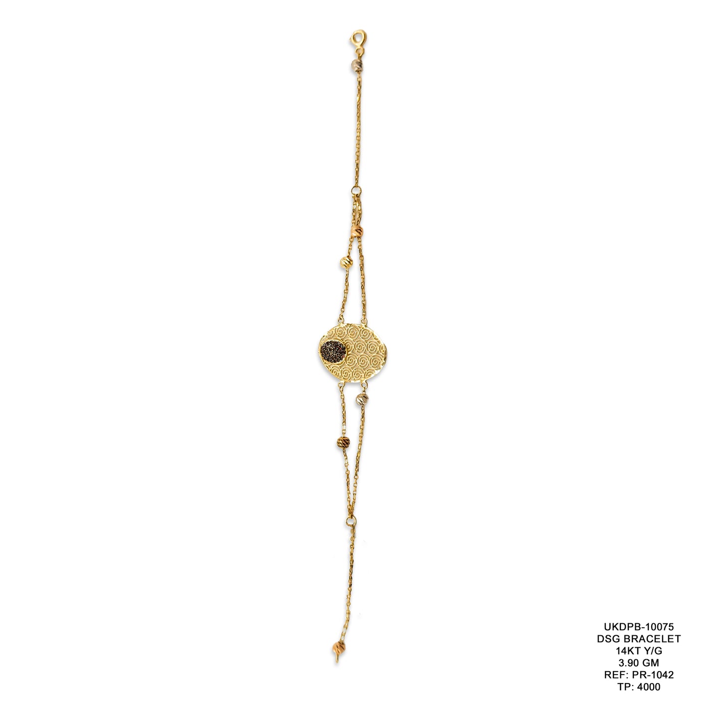 14KT Yellow Gold Designer Bracelet 3.90GM – Elegant Lightweight Gold Bracelet