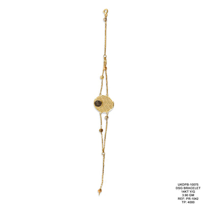 14KT Yellow Gold Designer Bracelet 3.90GM – Elegant Lightweight Gold Bracelet