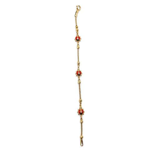 14KT Yellow Gold Kids Stone Bracelet 2.82GM – Cute Children’s Gold Bracelet