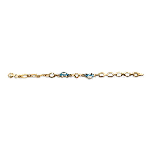 14KT Yellow Gold Car Kids Bracelet 3.25GM – Cute Children’s Designer Gold Bracelet