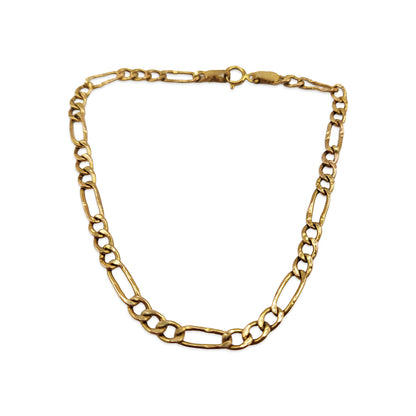 9KT Yellow Gold Figaro Bracelet 1.23GM – Elegant Lightweight Gold Chain Bracelet
