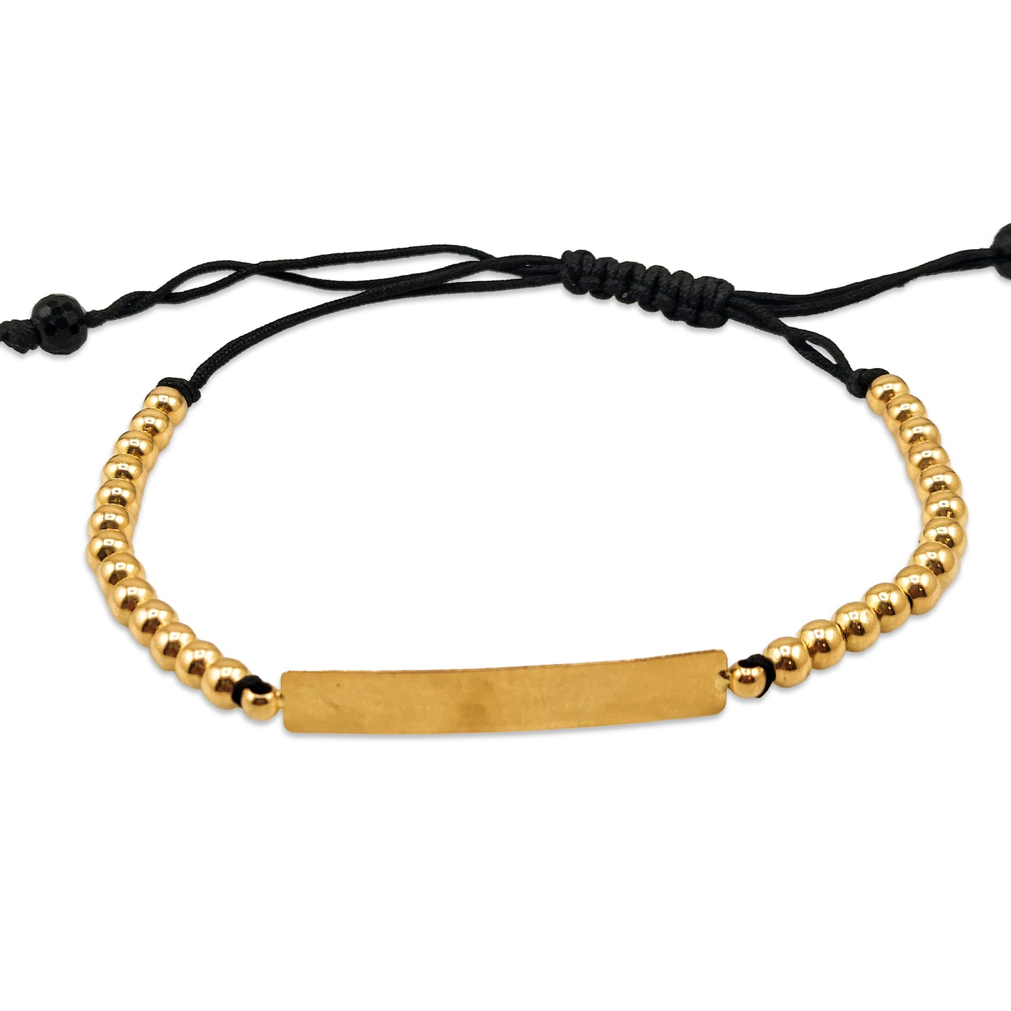 14KT Yellow Gold Black Thread Bracelet 5.71GM – Modern Designer Gold & Thread Bracelet