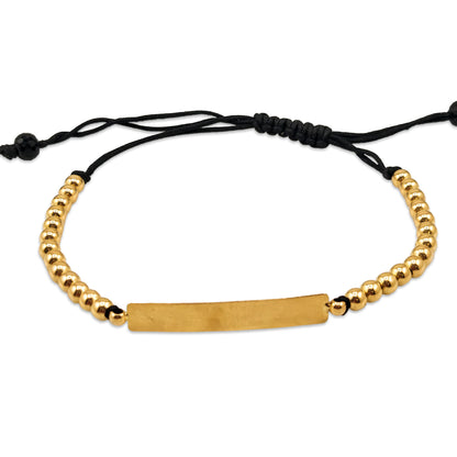 14KT Yellow Gold Black Thread Bracelet 5.71GM – Modern Designer Gold & Thread Bracelet