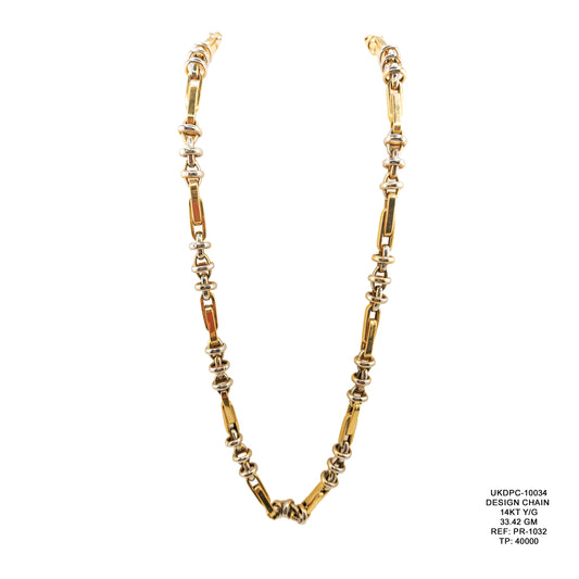 14KT Yellow Gold Designer Chain 33.42GM – Heavy Luxury Gold Chain Necklace