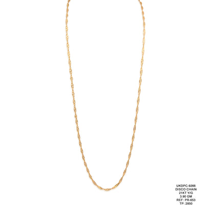 21KT Yellow Gold Disco Chain 3.90GM – Sparkling Designer Gold Chain Necklace