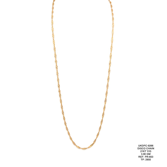 21KT Yellow Gold Disco Chain 3.90GM – Sparkling Designer Gold Chain Necklace
