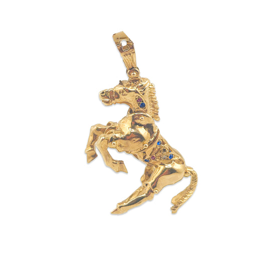 9KT Yellow Gold Horse Pendant 26.96GM – Premium Designer Horse Gold Pendant