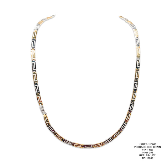 14KT Yellow Gold Versace Style Chain 14.67GM – Luxury Designer Inspired Gold Chain Necklace