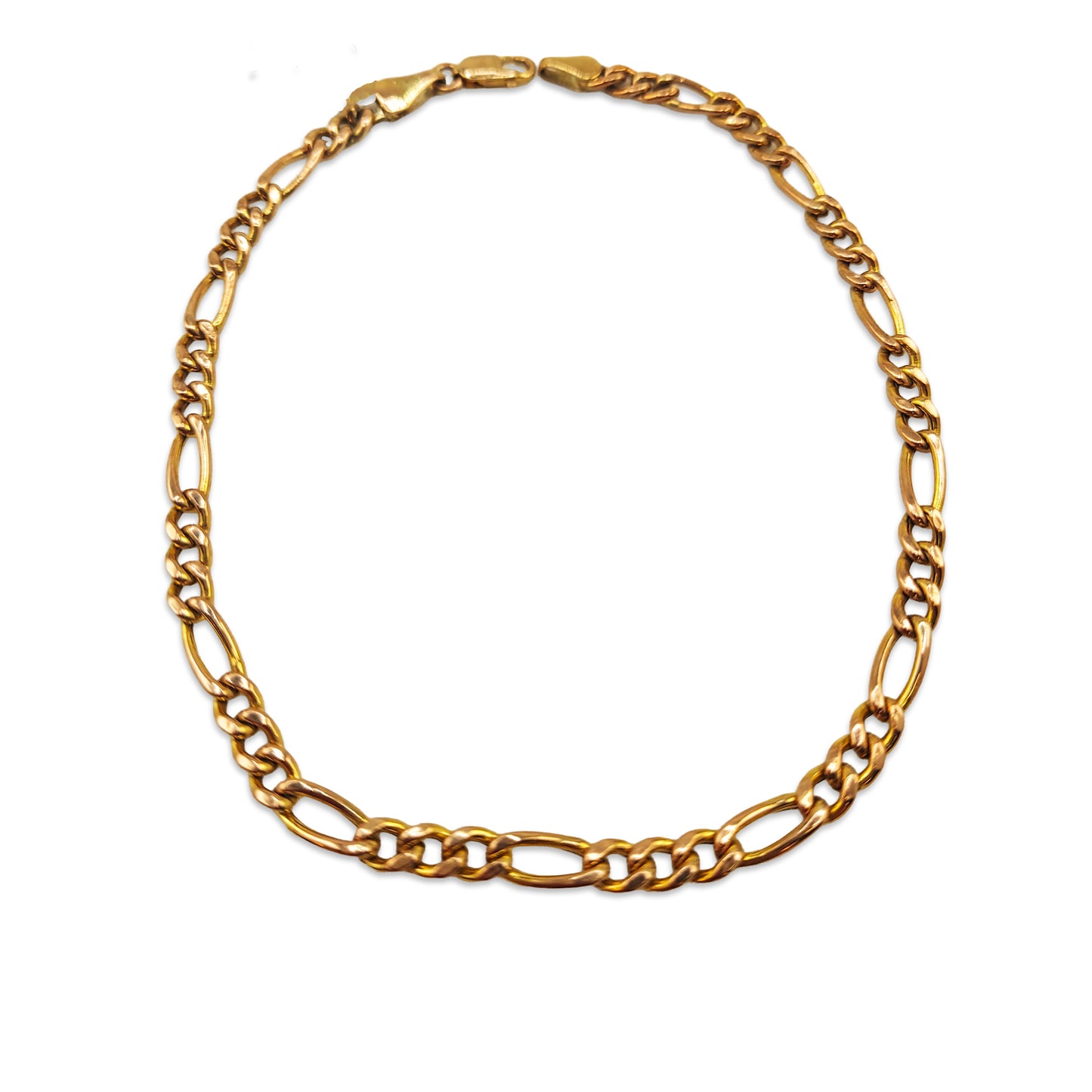 9KT Yellow Gold Figaro Belcher Bracelet 2.71GM – Elegant Lightweight Gold Chain Bracelet