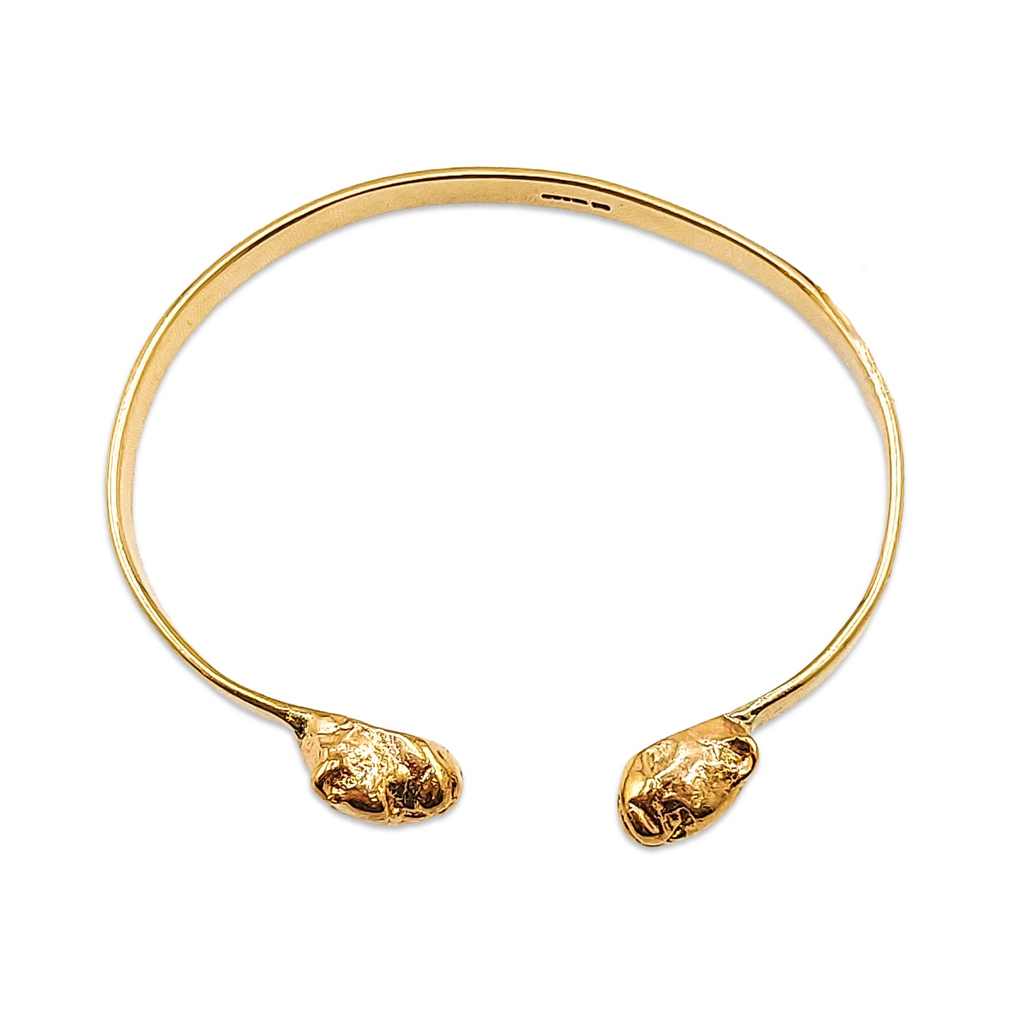 9KT Yellow Gold Bull Bangle 34.78GM – Heavy Luxury Designer Gold Bracelet
