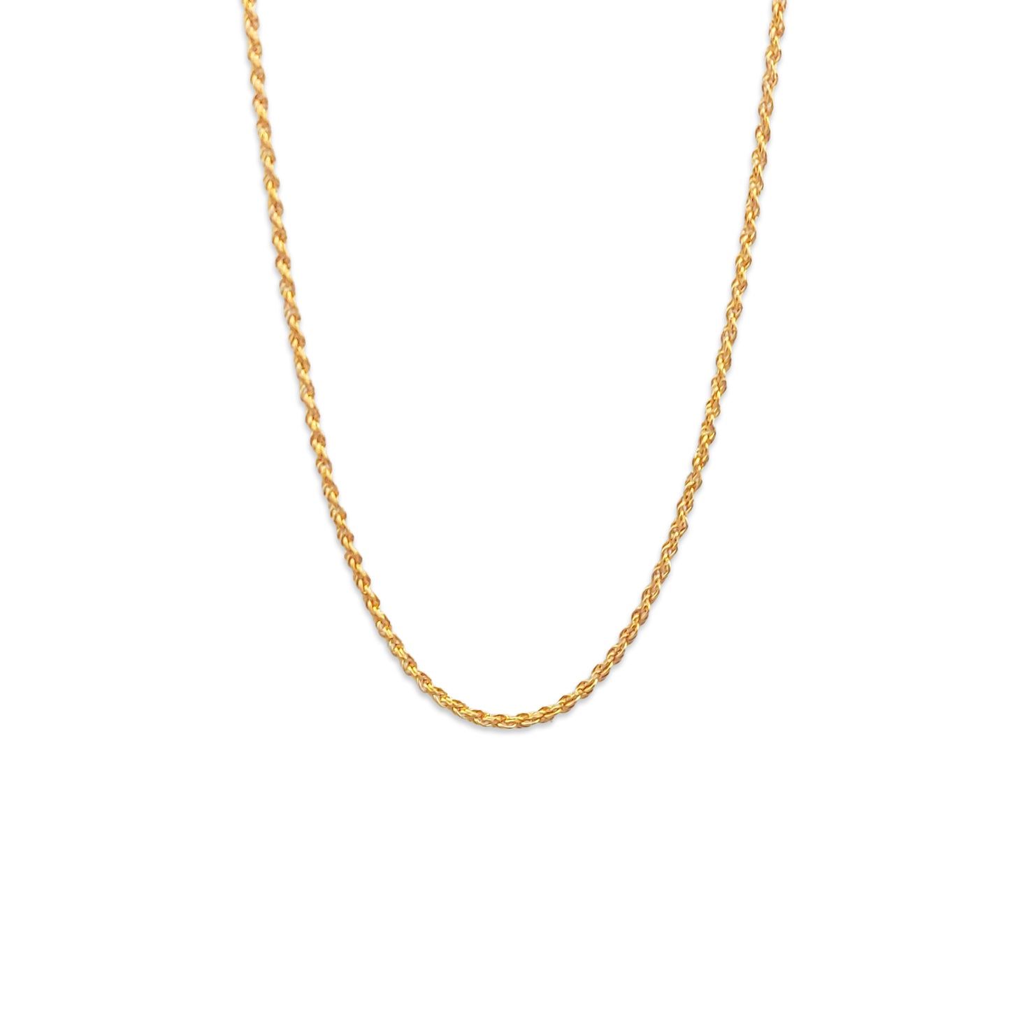 22KT Yellow Gold Rope Chain 2.41GM – Elegant Twisted Gold Chain Necklace