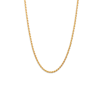 22KT Yellow Gold Rope Chain 2.41GM – Elegant Twisted Gold Chain Necklace