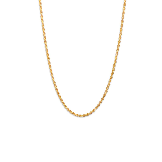 22KT Yellow Gold Rope Chain 2.41GM – Elegant Twisted Gold Chain Necklace