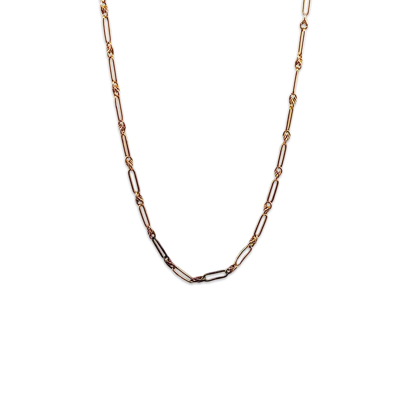 9KT Yellow Gold Box Design Chain 6.92GM – Elegant Geometric Gold Chain Necklace