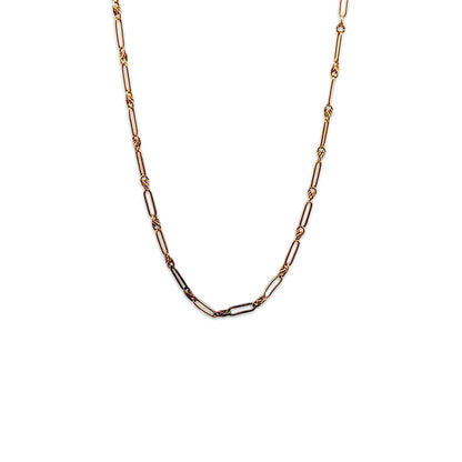 9KT Yellow Gold Box Design Chain 6.92GM – Elegant Geometric Gold Chain Necklace