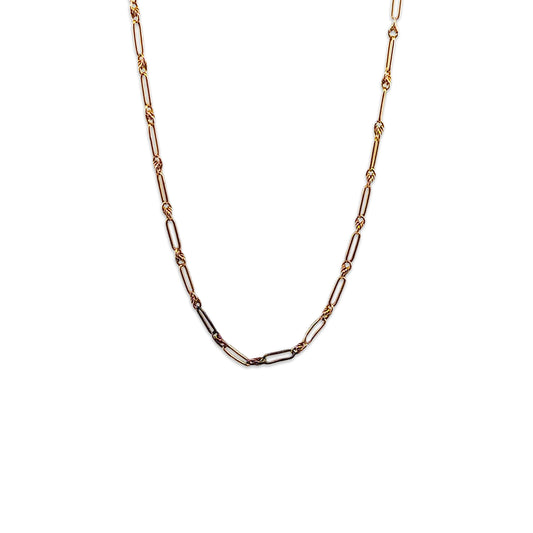 9KT Yellow Gold Box Design Chain 6.92GM – Elegant Geometric Gold Chain Necklace